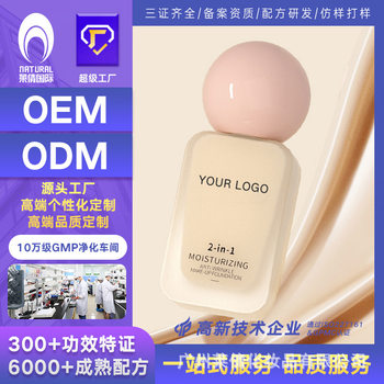Laiqian Factory 2-in-1 Liquid Foundation Moisturizing and Touch-Up Liquid Foundation Processing Oem Makeup Oem Cross-Border Liquid Foundation
