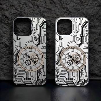 Tide cool machine clock for Apple 15promax mobile phone case iPhone14plus anti-fall 13 personality 12 hard