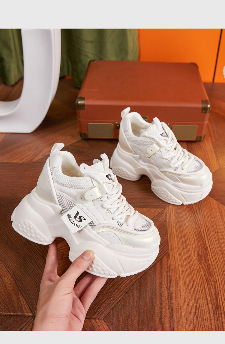 Sandal cao gót nữ hở mũi đế platform đa năng — Vàng gạo, Hồng chi tiết 13