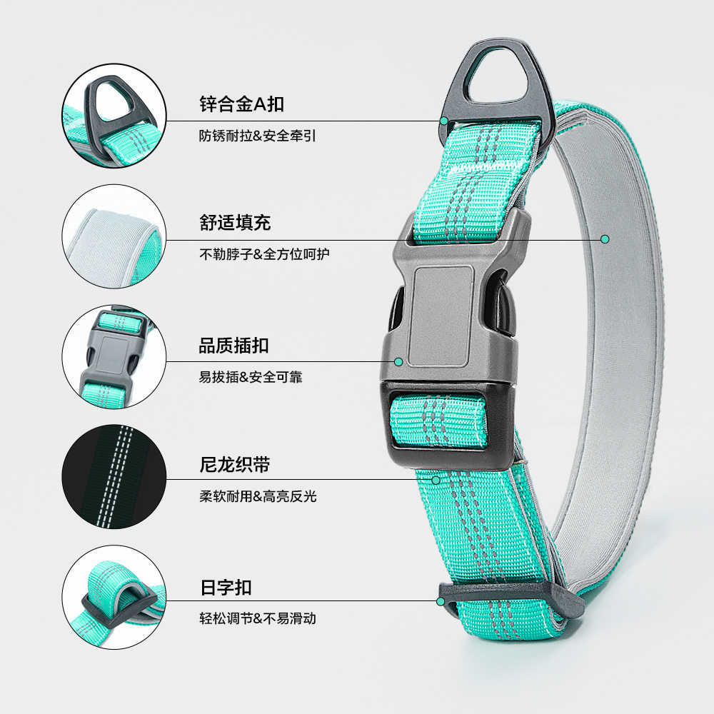 New Pet Collar, Large, Medium and Small Diving Material Dog Collar, Reflective Collar, Dog Collar, Outdoor Travel Wholesale