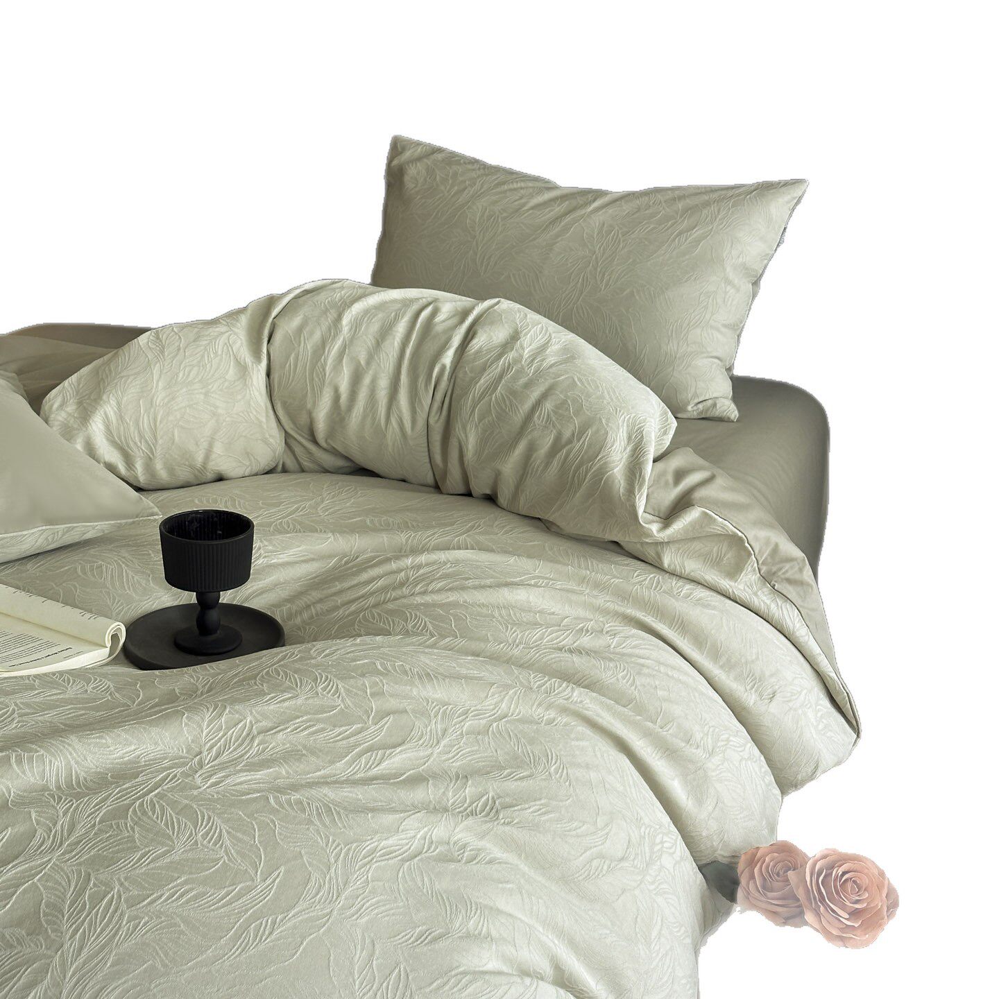 Class a 60-Count Yarn-Dyed Jacquard Cotton Four-Piece Set Simple Plain Cotton Bed Bed Sheets Quilt Cover Three-Piece Bedding Set 4