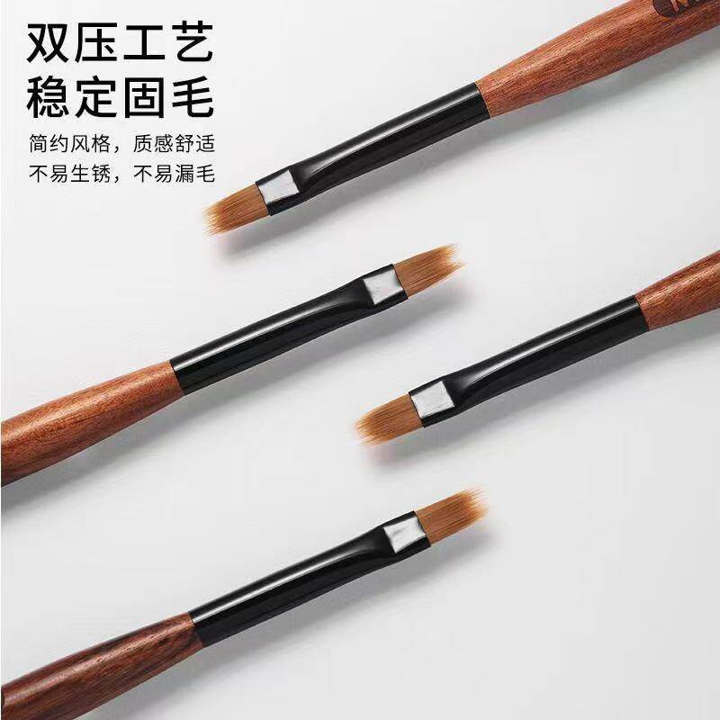 Wholesale Purple Sandalwood Relief Nail Art Brush Set Nail Art Smudge Sweep Pen Pull Line Square Round Phototherapy Pen
