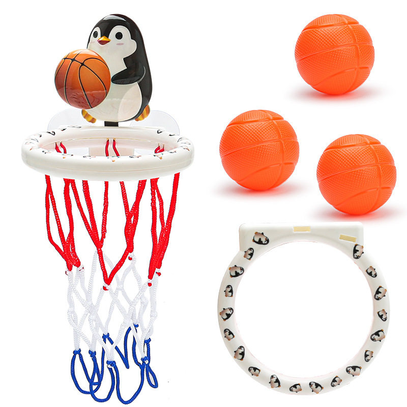 跨境婴儿浴室篮球 戏水吸盘洗澡投篮篮球框 宝宝儿童洗澡趣味玩具