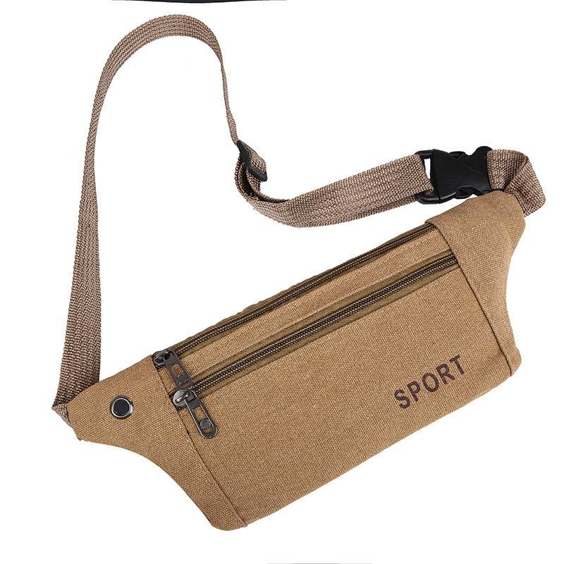 Men's Canvas Mobile Phone Waist Bag Breathable Outdoor Sports Mountaineering Chest Bag Construction Site Work Stall Men's Mobile Phone Bag