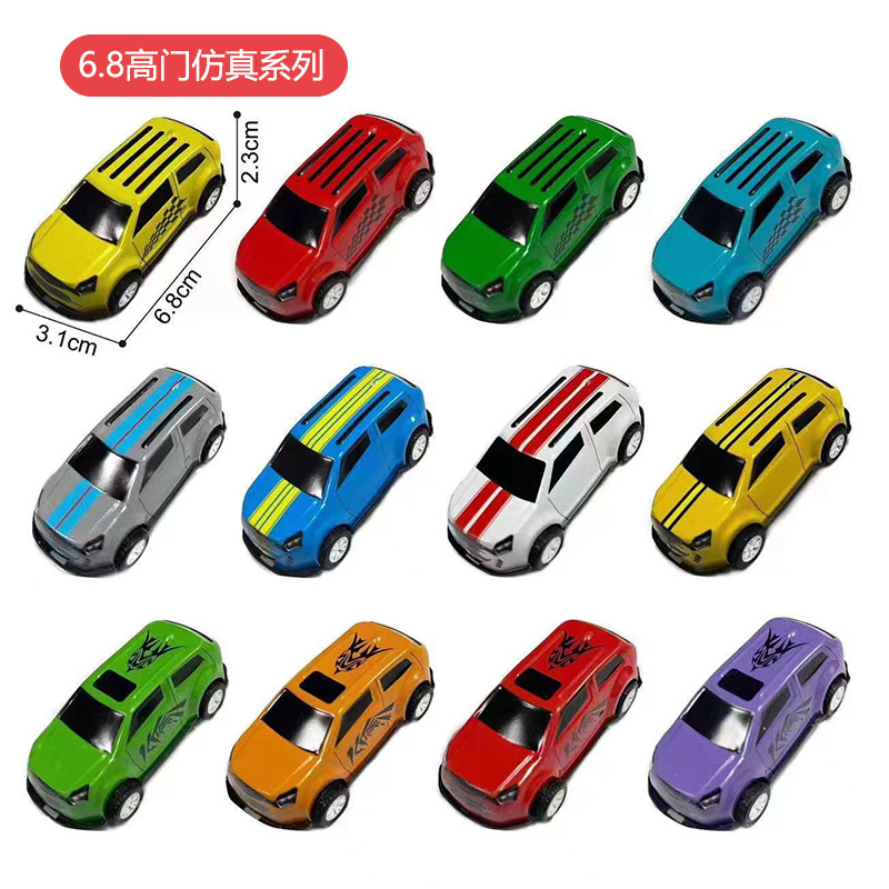 跨境迷你合金赛车铁皮车儿童回力赛车多款式仿真卡通小汽车批发