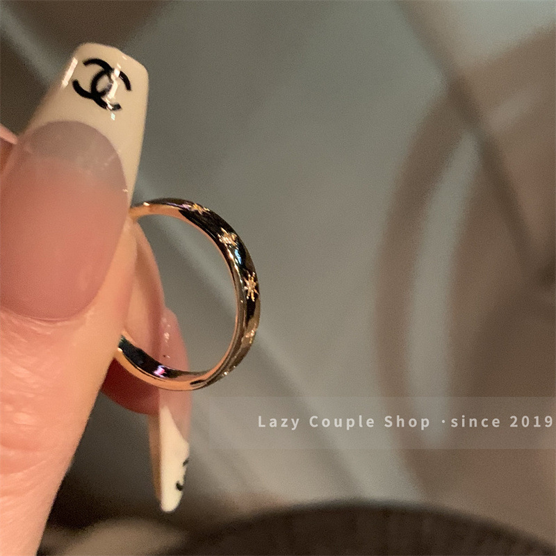 韩国轻奢高级感锆石珍珠戒指女复古小众设计蝴蝶结指环戒开口手饰