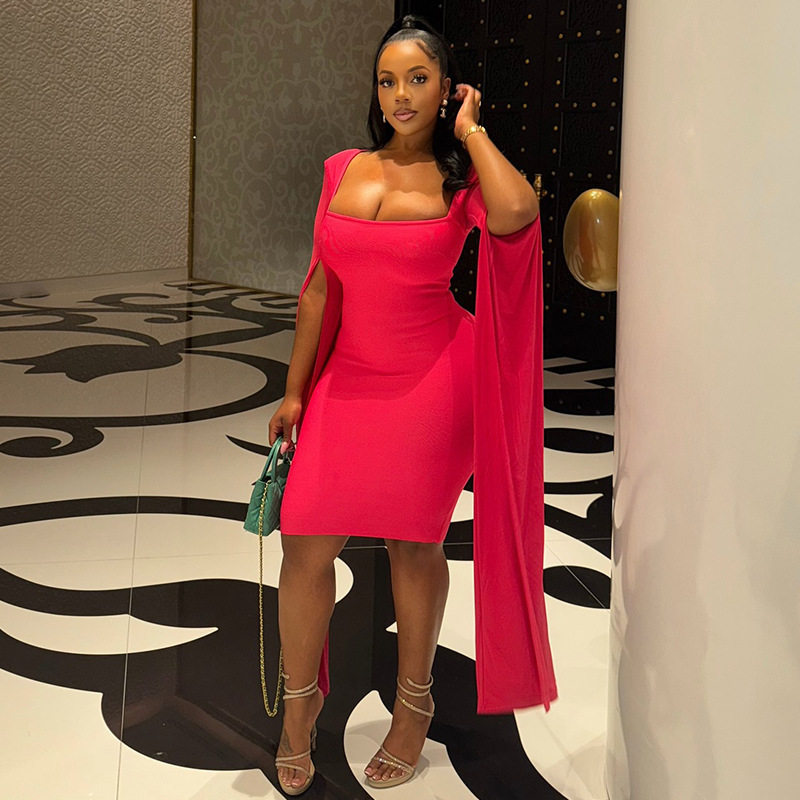 Fashionable Womens Bodycon Dress Slim Fit Long Sleeve Solid Color Trendy for Parties and Events Wholesale Available