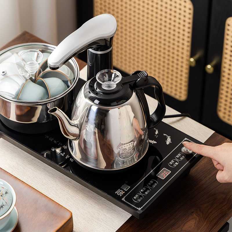 Household Water Kettle Embedded Electromagnetic Tea Stove for Boiling Water, Fully Automatic Water Supply, Integrated Tea Table, Tea Table for Making Tea