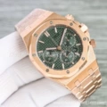 Rose gold steel green plate