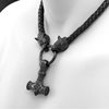 Cross-border North America Viking Leather Necklace Raytheon Hammer Celtic Wolf Head Necklace Men's Jewelry Manufacturers Cross-border Wholesale
