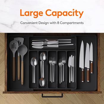 Cross-border new extendable knife and fork tableware Tray drawer organizer Expandable Utensil Tray