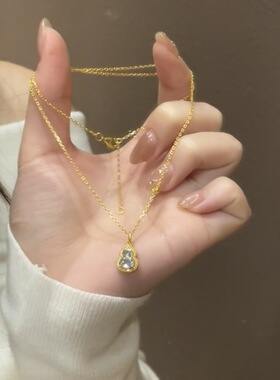 s925海蓝宝顺源锆石锁骨链