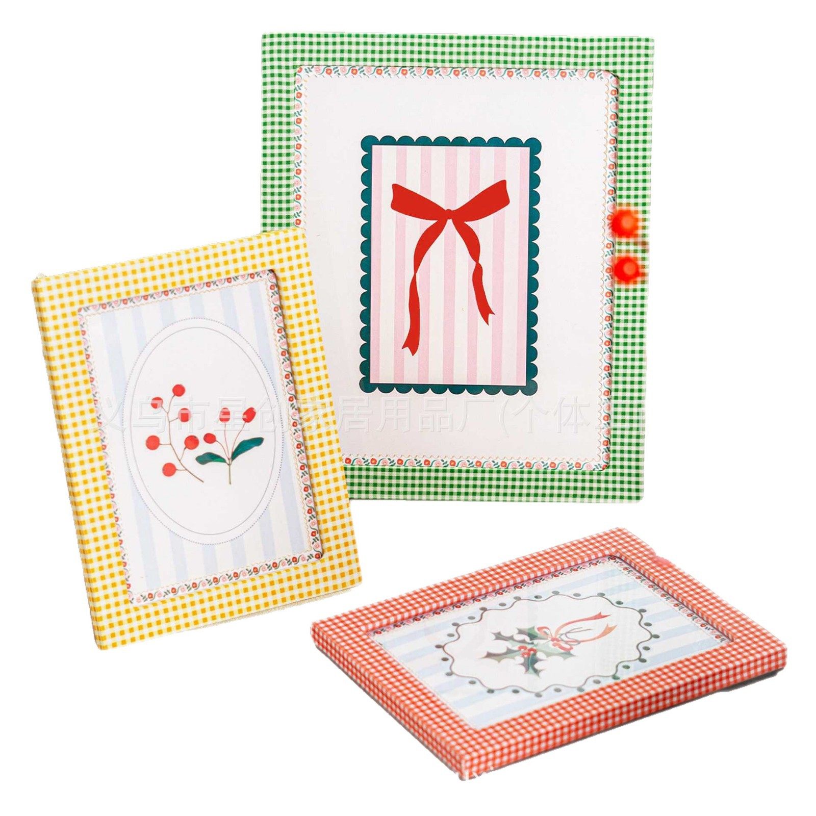 Custom Creative Plaid Velvet Photo Frame Cover for Living Room and Bedroom Photo Display Stand Photo Ornament Hollow Photo Frame Cross-Border