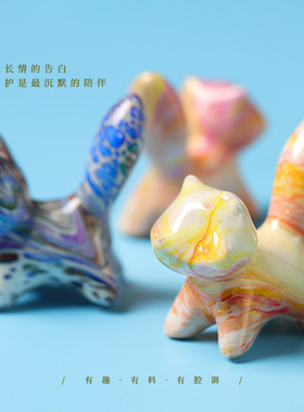 原创手作非物质文化遗产飘漆九尾狐飘漆工艺文玩配饰摆件挂件吊坠