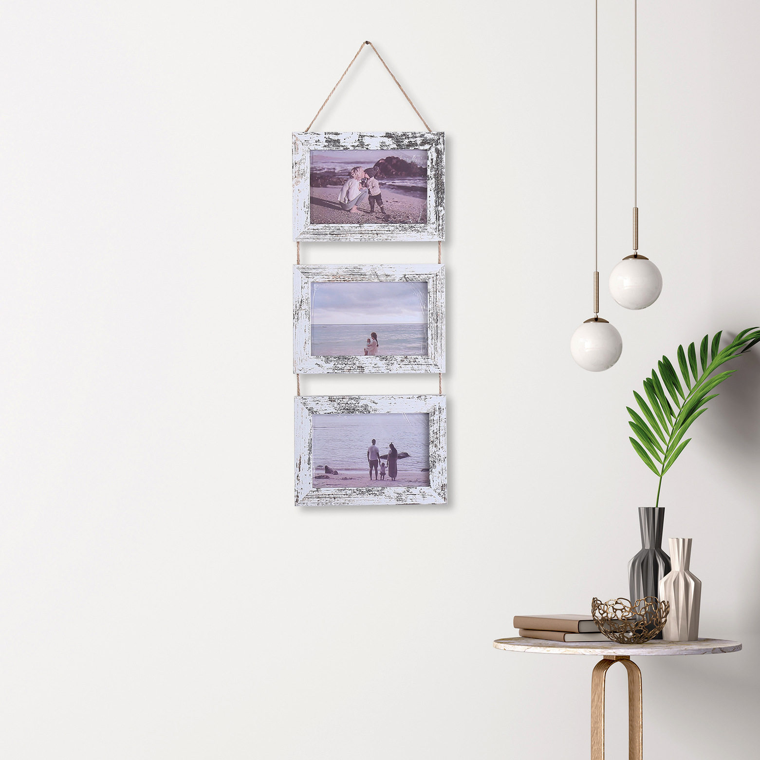 Creative 6inch Combination Wall-Mounted Hemp Rope Photo Frame Vertical Two-Piece and Three-Piece Picture Frame Home Life Photo Wall Wholesale