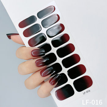 Factory wholesale French gradient new full nail stickers 16 stickers fresh nail stickers wholesale nail stickers