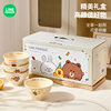 Brown Bear Ceramic Bowl Tableware Household suit Gift Box Couple Yogurt Salah Bowl Cute High-value Rice Bowl Soup Bowl