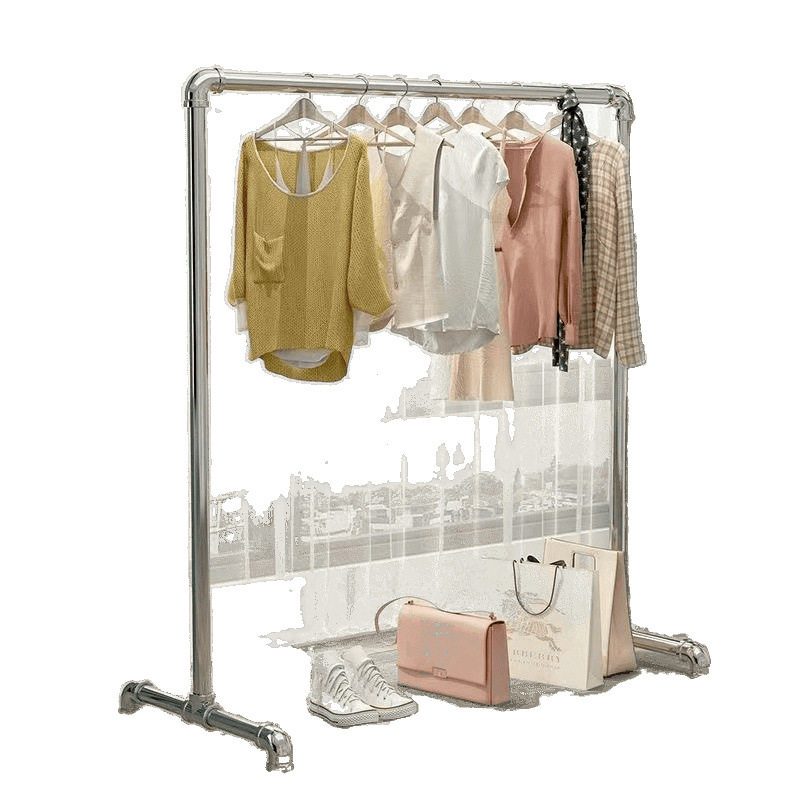 Thickened Galvanized Steel Clothes Drying Rack Floor-Standing Vertical Indoor and Outdoor Balcony Two-Layer Clothes Hanger Upper and Lower Clothes Hanger Clothes Drying Rack