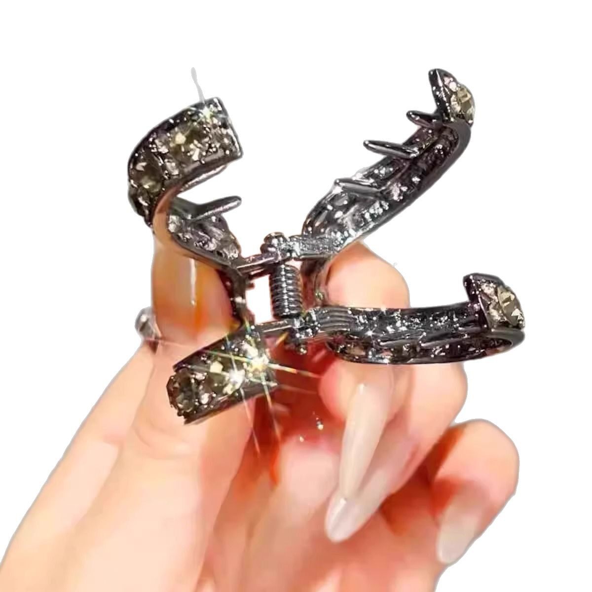 Round Bun Hair Tie High Ponytail Fixing Claw Clip V-Shaped Trendy New Hairpin for Women Back of the Head Hair Accessory