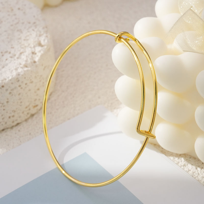 厂家直供欧美推拉手环DIY可活动调节手镯女钢丝镀金饰品潮流爆款