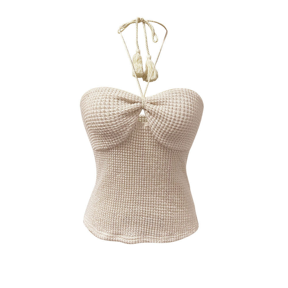 Womens Summer Sleeveless Crop Top Sexy Halter Neck Off Shoulder Design Casual Wear for Parties or Beach Wholesale
