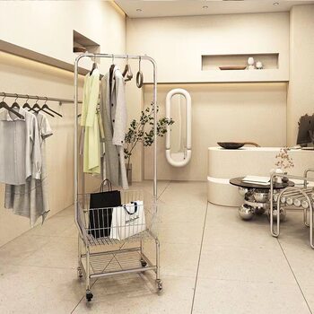 Coat Rack Overnight Household Drying Hanger Floor Bedroom Storage Rack Storage Rack Removable Hanger Carts Clothes Basket