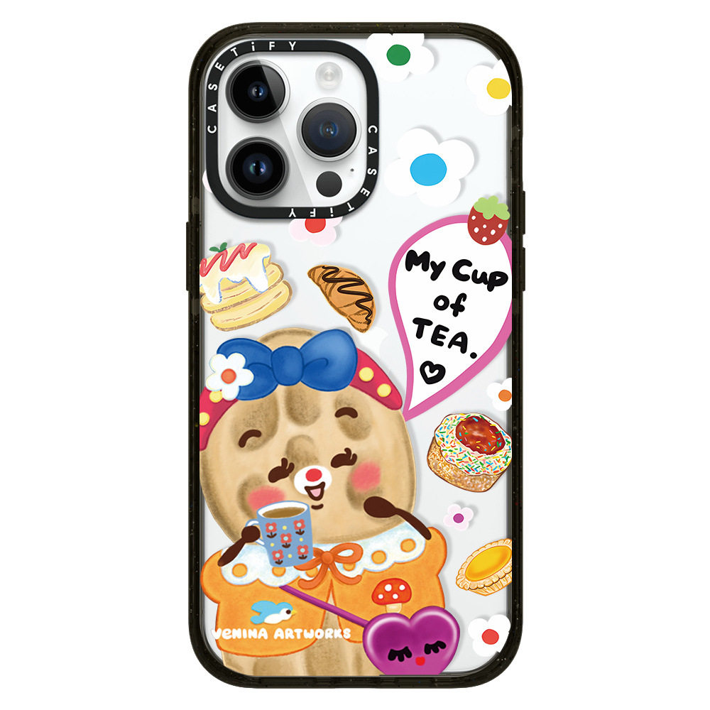 CASETi Transparent Illustrator Co-branded CENINA Candy Bear and Peanut Ice-eating Suitable for iPhone15Prom