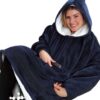 Cross-border wearable huggle lazy blanket hooded fleece coat thickened TV blanket lazy clothes TV blanket pajamas sweater
