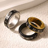 Cross-border Hot Selling Roman Numerals Titanium Steel Ring Rotatable Stainless Steel Creative Ring New Student Personality All-match