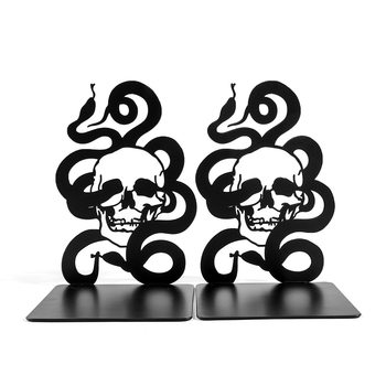 Cross-border hot selling skull book stand halloween gift ornament bookend bookshelf metal cutting