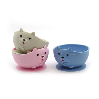 Cross-Border New Product Baby Food Supplement Silicone Mother and Baby Tableware Silicone Suction Cup Bowl Dog Bowl Fork Spoon Integrated Tableware