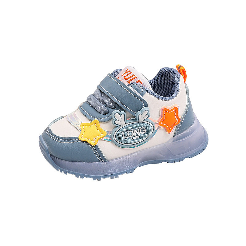 Light-up baby boy's shoes soft-soled non-slip baby toddler shoes children's sneaker spring and autumn girls' leather 0-1 years old 3