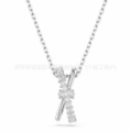 Twisted cross white gold necklace