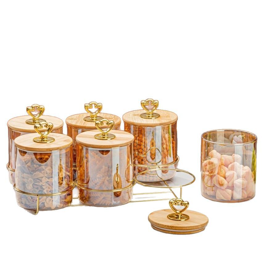 Cross-Border Popular Glass Sealed Jar Storage Container Candy Organizer Living Room Nut Box Opening Event Gift Handy