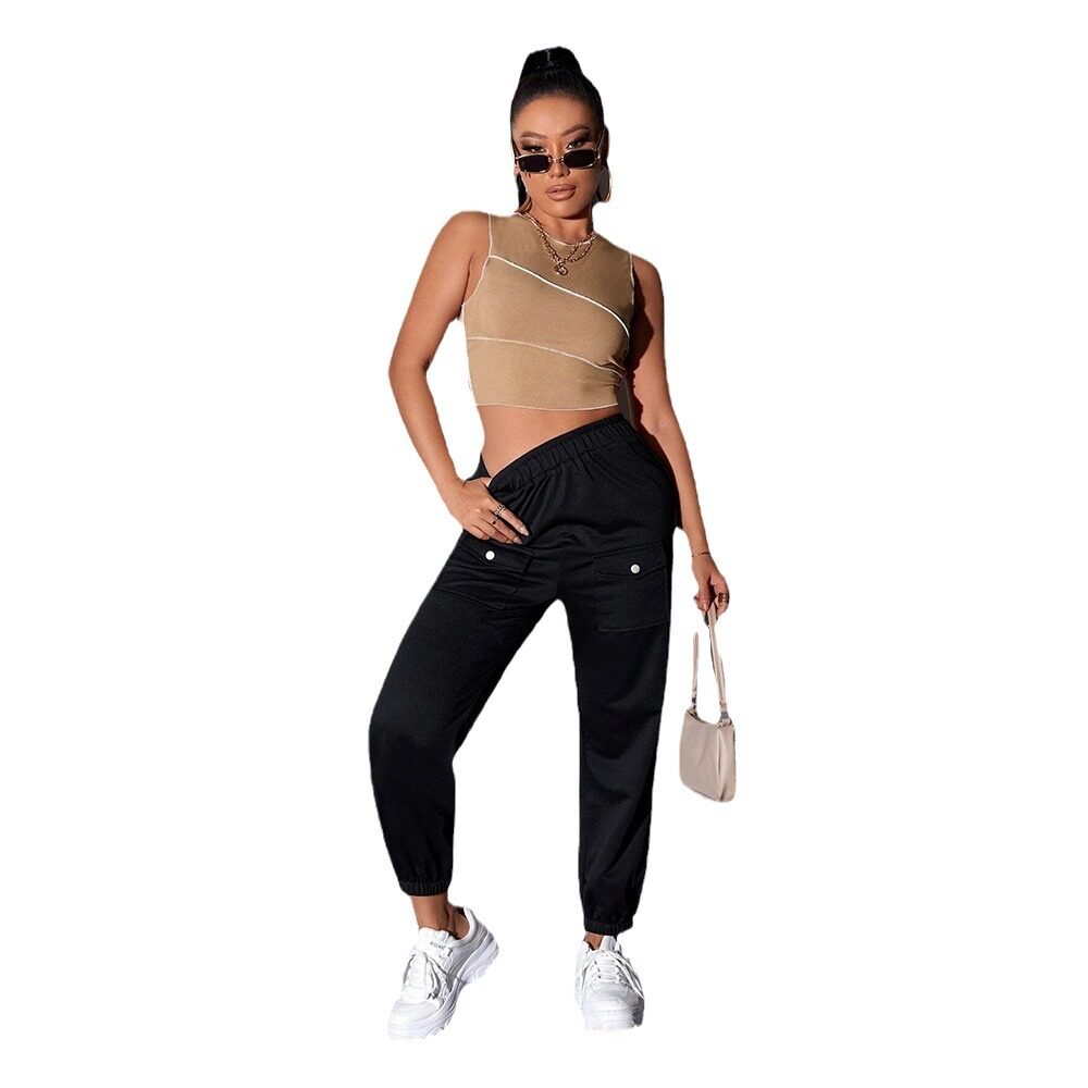 Womens Slim Fit Sleeveless Tank Top Solid Color Versatile Design Summer Style Wholesale Available