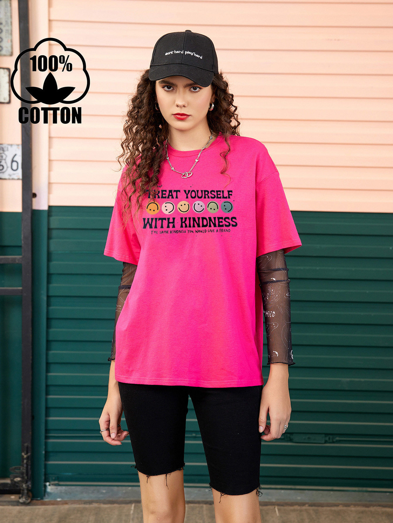 Cotton Printed Short Sleeve T Shirt Womens Casual Wear Comfortable Fit for Summer Ready to Ship