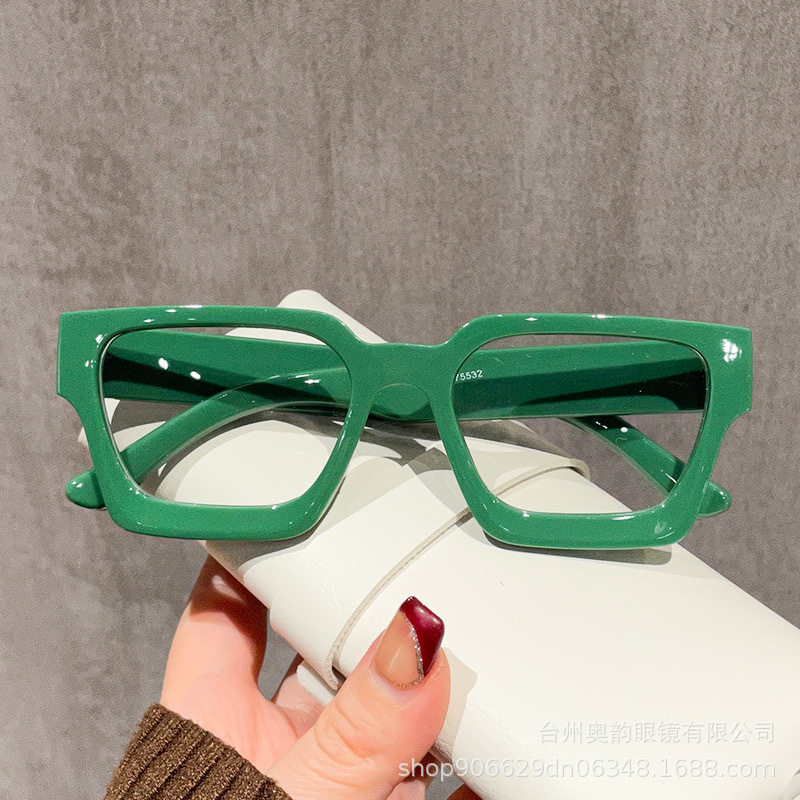 New European and American cross-border Fashion Box anti-blue light plain glasses ins versatile high-grade optical glasses frame plain