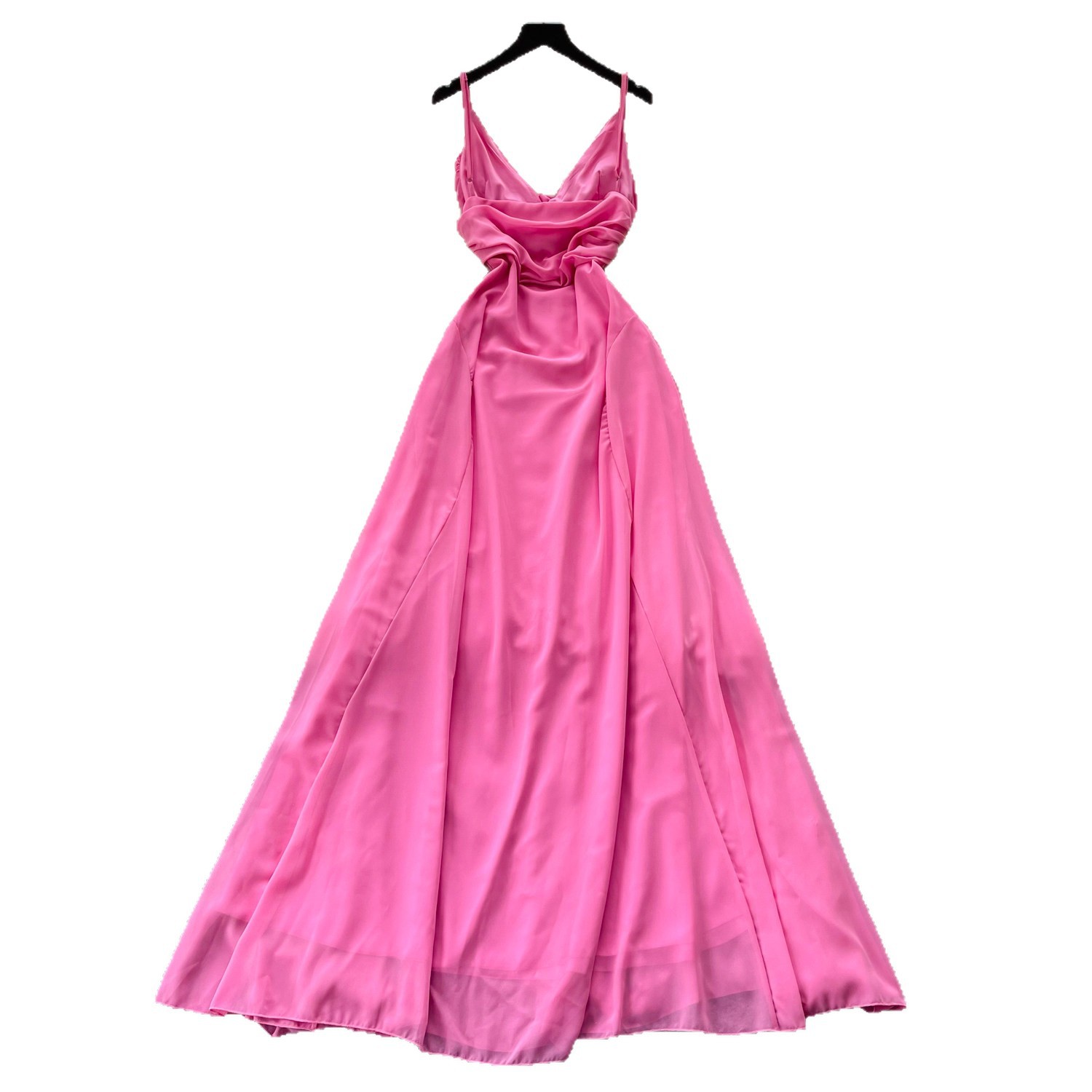 V Neck Sleeveless Backless Maxi Dress High Waist Slim Fit Summer Style Perfect for Vacations and Casual Outings