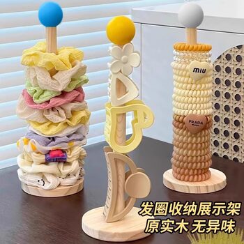 Log Hair Band Storage Artifact Shark Clip Kidsren's Rubber Band Headband Ins Style Wire Reel Upright Storage Rack