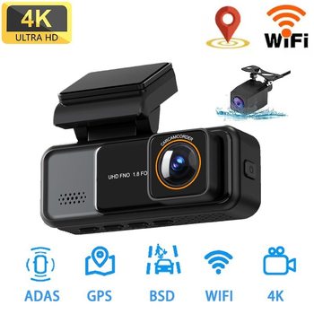 Cross-Border New 4K Front and Rear Dual Recording Supports Gps Adas Bsd Intelligent Driving High-Definition Night Vision Driving Recorder