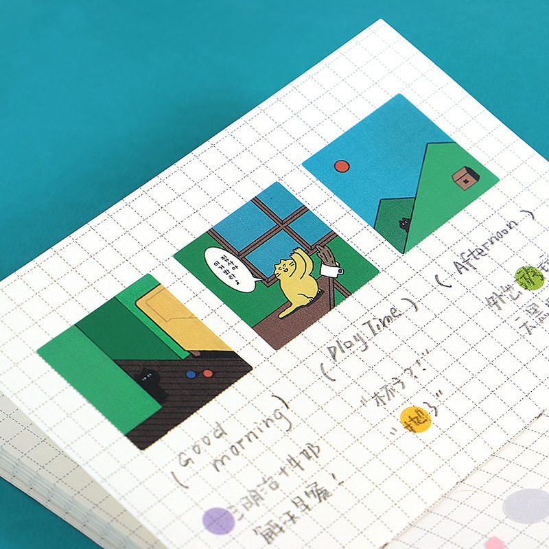 Note For×Matsugoda Co-Branded Cute Cartoon Decorative Handbook Synthetic Paper Die-Cut Tape Material 4 Types