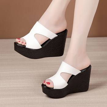 Ultra-High-Heeled Wedge-Heeled Sandals for Women, Summer New Style, Thick-Soled Waterproof Platform, Fashionable Outer Wear Non-Slip Slippers