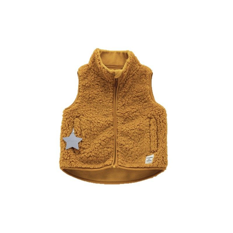 Children's Vest Autumn and Winter New Polar Fleece Stand-Up Collar Vest Warm Zipper Versatile Sleeveless Vest for Boys and Girls
