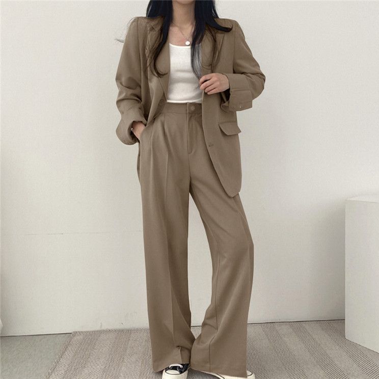 Chic Korean Style Blazer Set Elegant Mid Length Design Youthful Vibes Bright Colors Perfect for Spring and Autumn