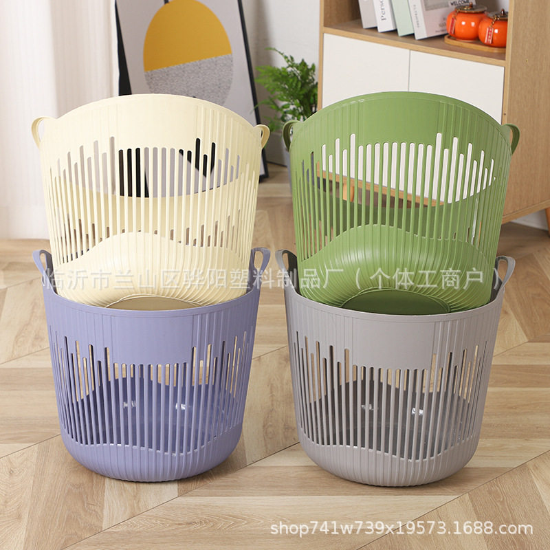 Wholesale Plastic Dirty Clothes Basket, Portable Clothes and Toy Storage Basket, Large Thickeneded Cut Out Dirty Clothes Basket, Logo Printable