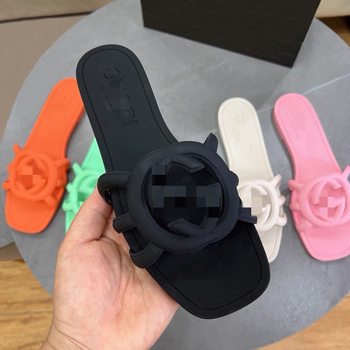 2025 Summer New Fashion Casual Internet Celebrity Slip-Resistant Flat Sandals Candy Color Beach Outdoor Slippers