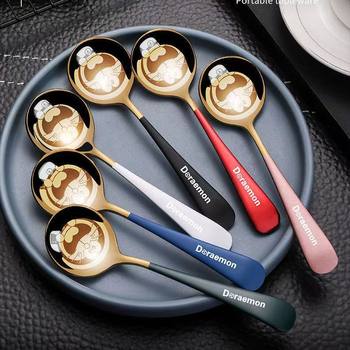 Stainless Steel Spoon Household Thickened Long Handle Spoon Creative ins Cute Goddess Spoon Eating Spoon Tableware