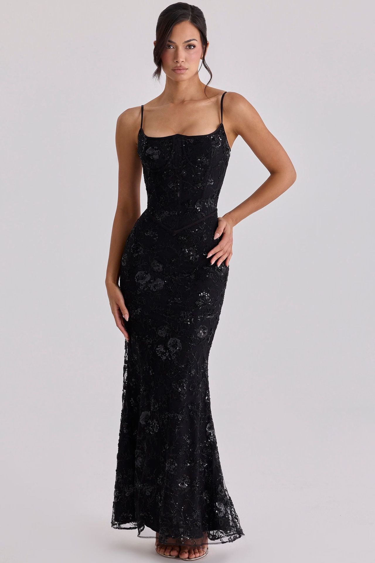 Elegant Sleeveless Backless Dress Low Neckline Tie Detail Chic Design Perfect for Parties and Special Occasions