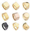 European and American Popular Titanium Steel Casting Rings, Geometric Glossy Stainless Steel Rings, Men's and Women's Rings with Logo Printing