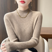 First-line ready-to-wear autumn and winter thickened semi-high collar base shirt women's interior slim-fit slimming foreign-styl